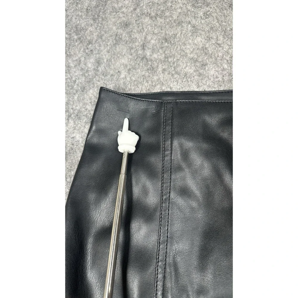 Free People Womens Faux Leather Mini Skirt Black Size 8 Lined Goth Grunge